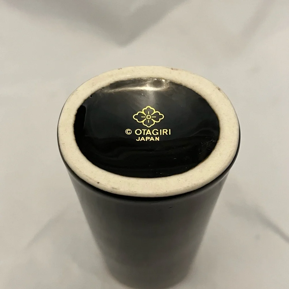 Black Otagiri Scallop Seashell Vase, MCM EUC